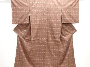 絣柄織り出し手織り真綿紬着物